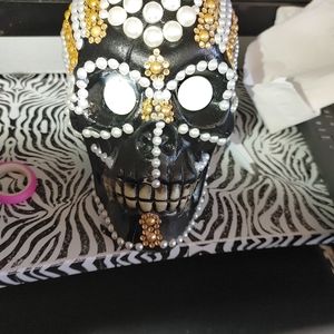 Voodoo inspired skull Halloween decoration